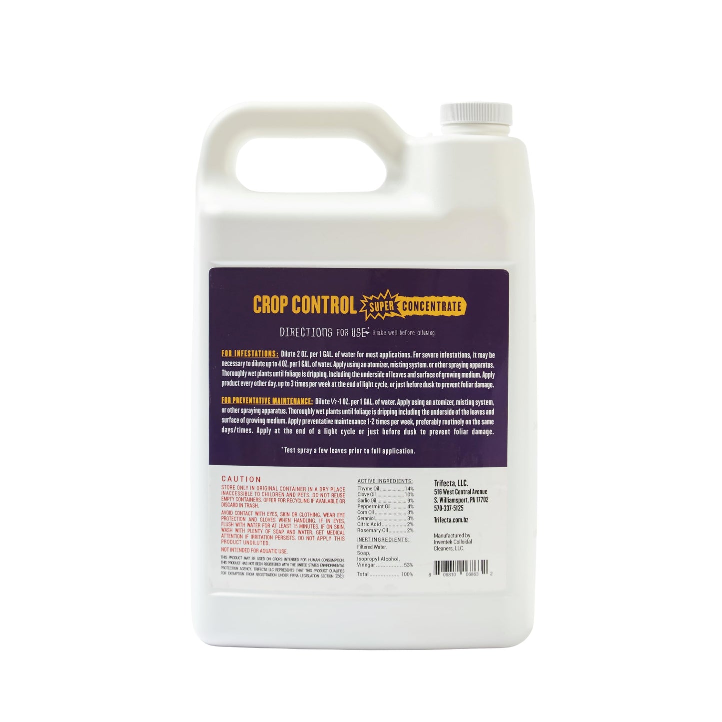 Trifecta Crop Control Ready to Use Maximum Strength Natural Pesticide, Fungicide, Miticide, Insecticide, Help Defeat Spider Mites, Powdery Mildew, Botrytis and Mold on Plants 32 OZ Size