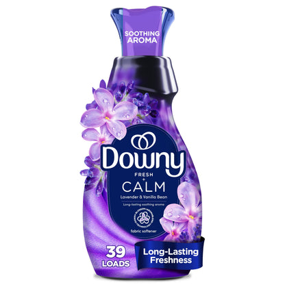 Downy Ultra Soft Fabric Softener Liquid, Calm, Lavender and Vanilla Bean, 56 fl oz, 83 Loads
