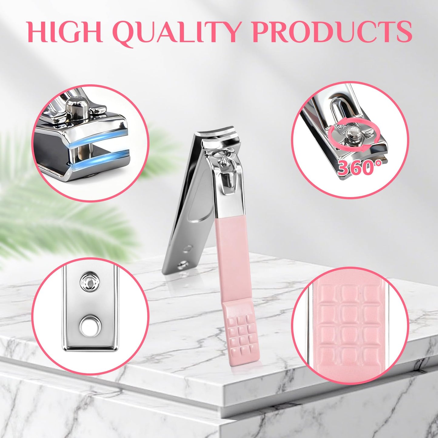 Manicure Set Professional Nail Clipper Kit-26 Pieces Stainless Steel Manicure Kit,Nail Care Tools with Luxurious Travel Case