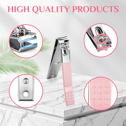 Manicure Set Professional Nail Clipper Kit-26 Pieces Stainless Steel Manicure Kit,Nail Care Tools with Luxurious Travel Case