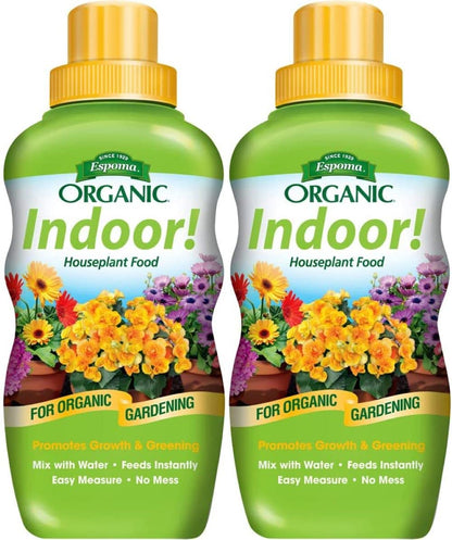 Espoma Organic 8 Ounce Concentrated Indoor! Plant Food - Indoor Plant Fertilizer for Large & Small Plants Like Pothos, Fiddle Leaf Fig, Monstera, Snake & Palms