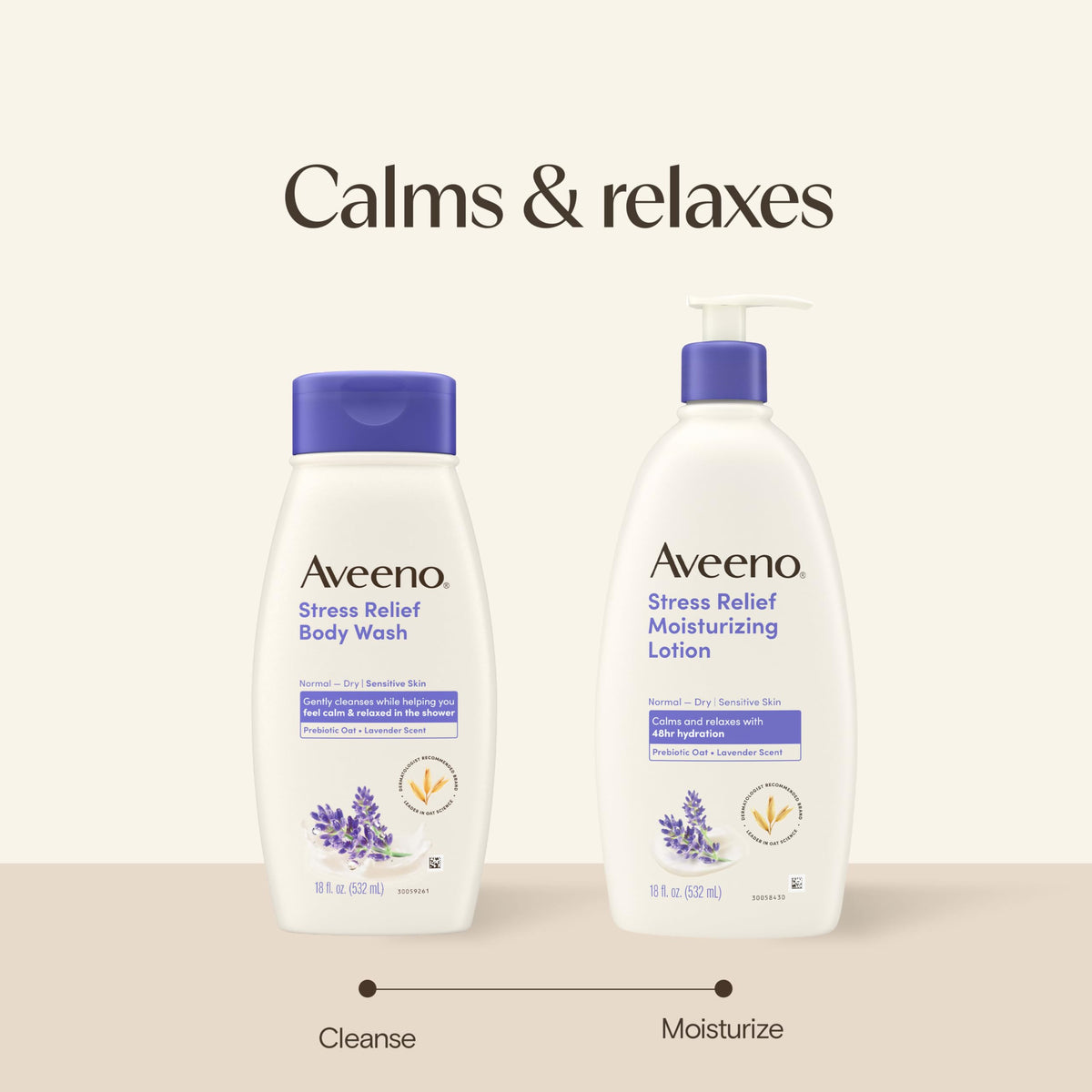 Aveeno Stress Relief Moisturizing Body Lotion, Lavender Scent, 33 fl. oz