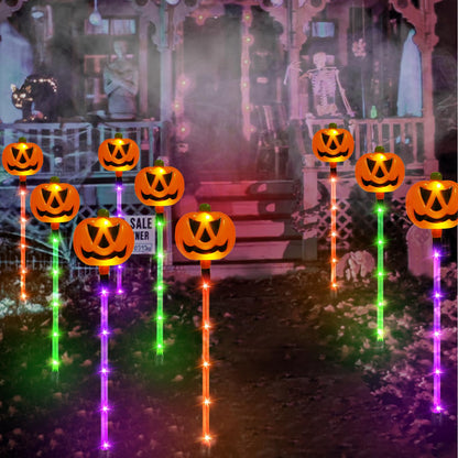 12 Pack Solar Pumpkin Lights Outdoor Waterproof for Halloween Decorations