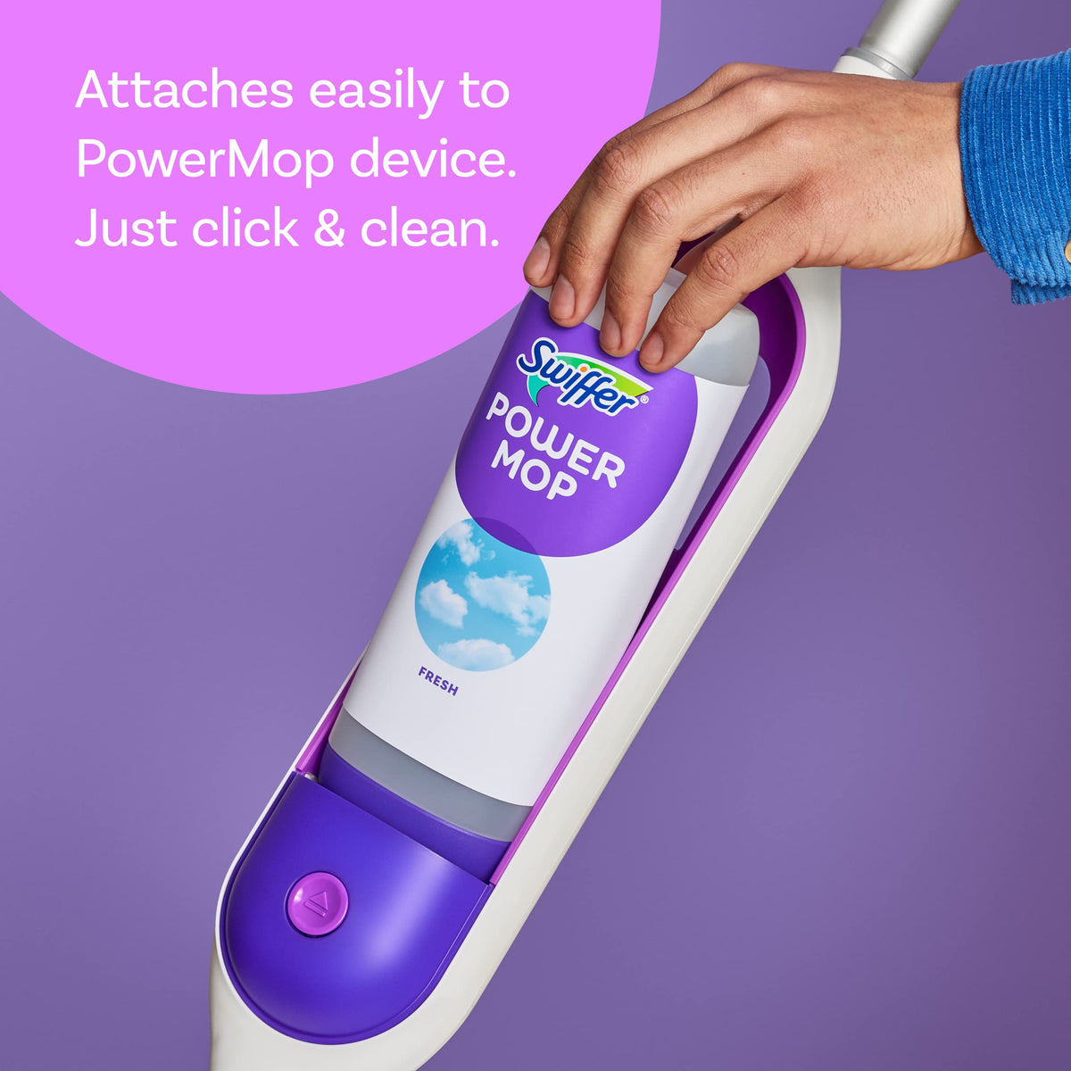 Swiffer Power Mop Refill Solution, Floor Cleaner for Mopping Tile, Vinyl, Laminate, Wood in Home, Bathroom, Kitchen, All Purpose Multi-Surface Solution for Floor Cleaning, Lavender Scent, 50.6oz