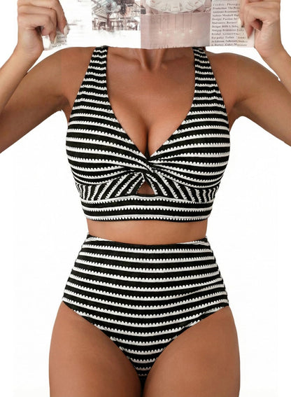 Herseas Womens Textured Bikini Sets 2 Piece Twist Front Top Sexy Swimsuits