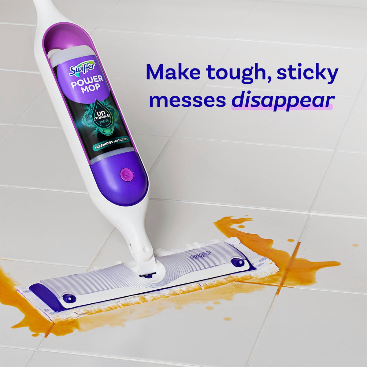 Swiffer Power Mop Refill Solution, Floor Cleaner for Mopping Tile, Vinyl, Laminate, Wood in Home, Bathroom, Kitchen, All Purpose Multi-Surface Solution for Floor Cleaning, Lavender Scent, 50.6oz