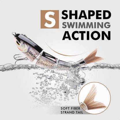 TRUSCEND Easy Catch Swimmax, Magic Noisy Turbulent Wiggling and Vibrating Action for More Bites, Lifelike Fishing Lures for All Species, Swimbait for Relax Family Fishing, Must-Have for Lovely Anglers