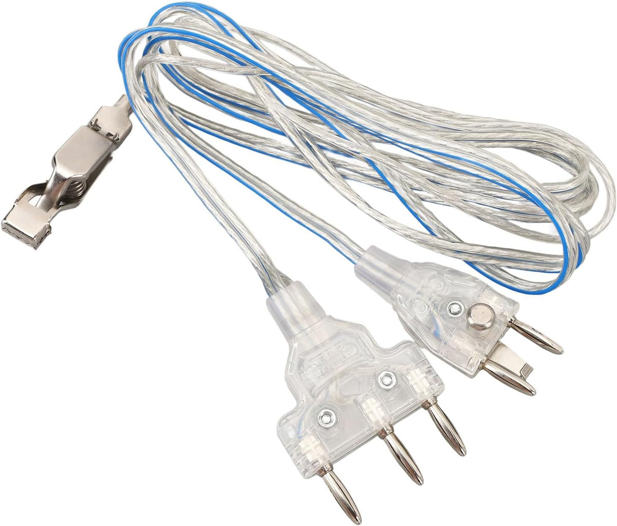 Dioche Fencing Body Cord 3 Pin for Foil Epee Saber, Transparent Stainless Steel Fencing Body Wire with Durable Plastic Connector for Training & Competition