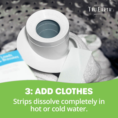 Tru Earth Compact Dry Laundry Detergent - Up to 128 Loads (64 Sheets) - Paraben-Free - Original Eco-Strip Liquidless Detergent, Travel - Fresh Linen | Packaging May Vary