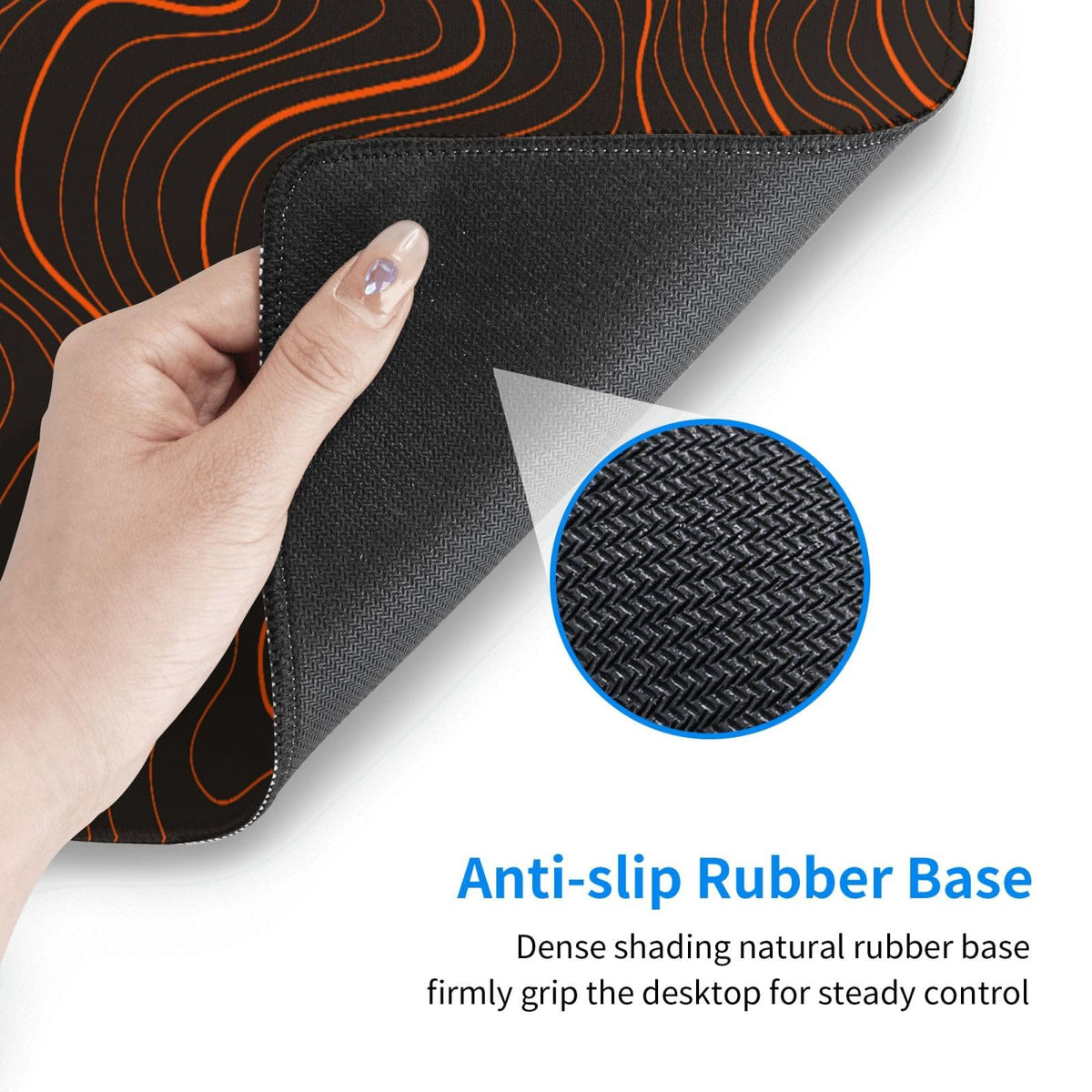 Gaming Mouse Pad, Large Black and Green Line Topographic Mousepad Laptop, Extended Mouse Mat, Long XL Waterproof Keyboard Pads, Big Non-Slip Mousepads for Game Office Home, 31.5 x 11.8 in
