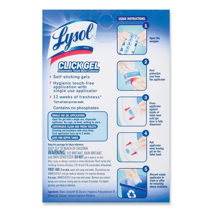 Lysol Click Gel Toilet Bowl Cleaner, Gel Stamp, Lavender, 6 Count