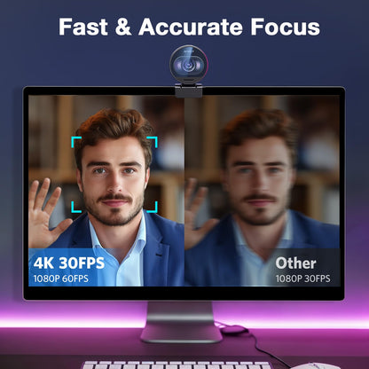 EMEET S600 4K Webcam for Streaming, Sony 1/2.55'' Sensor, PDAF Autofocus
