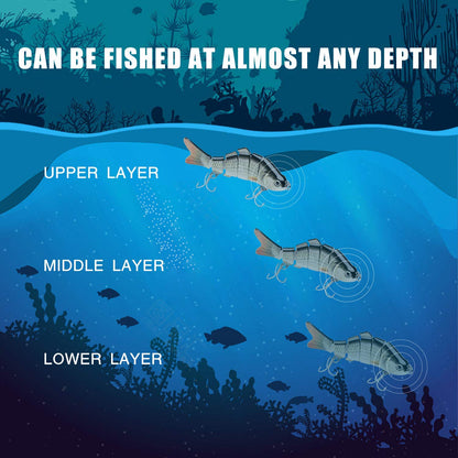 TRUSCEND Easy Catch Swimmax, Magic Noisy Turbulent Wiggling and Vibrating Action for More Bites, Lifelike Fishing Lures for All Species, Swimbait for Relax Family Fishing, Must-Have for Lovely Anglers