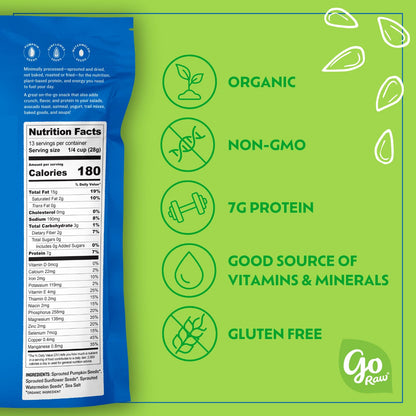 Go Raw Organic Sprouted Pumpkin Seeds - Sea Salted Pepita Snack