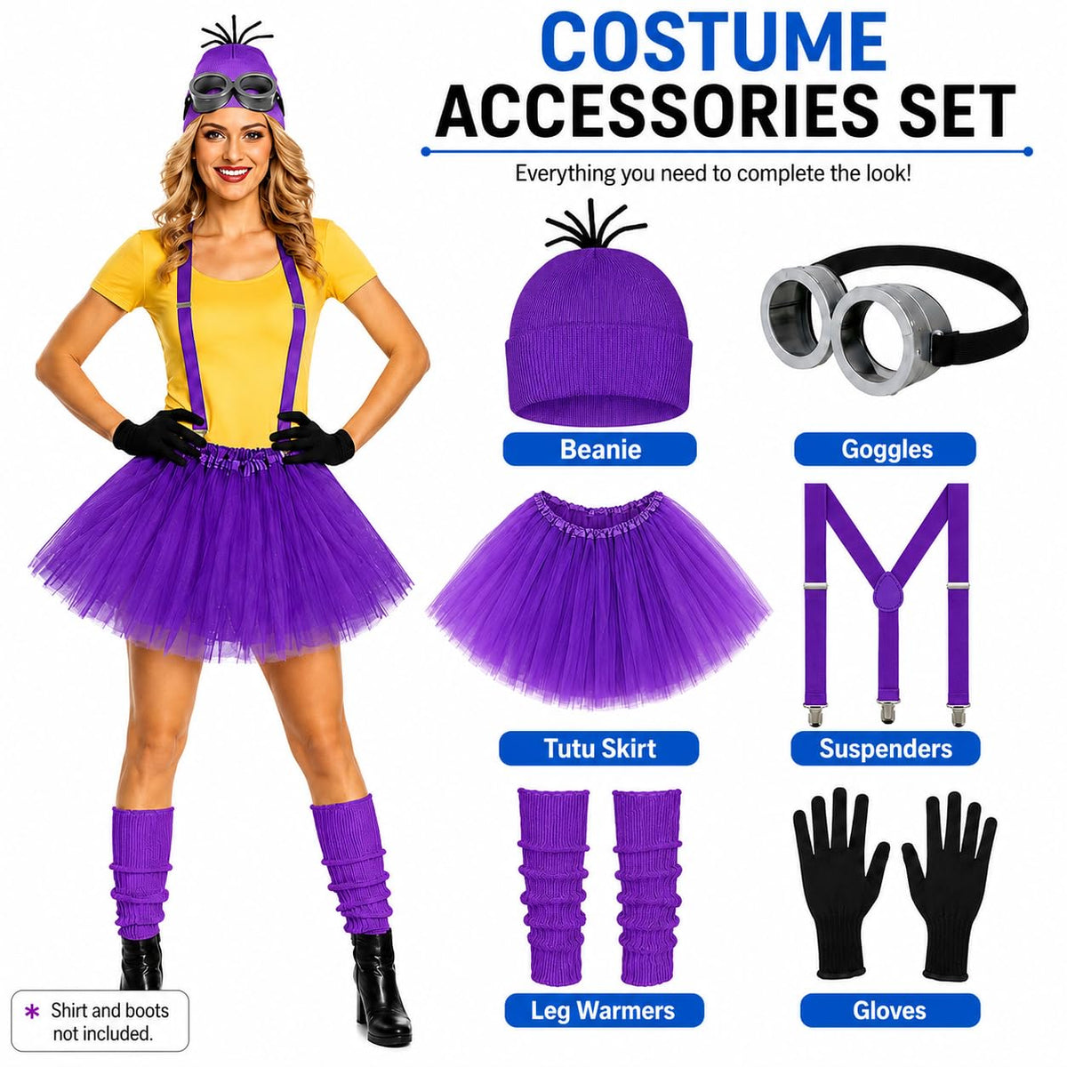 6 Pcs Women's Halloween Costume Accessories Set