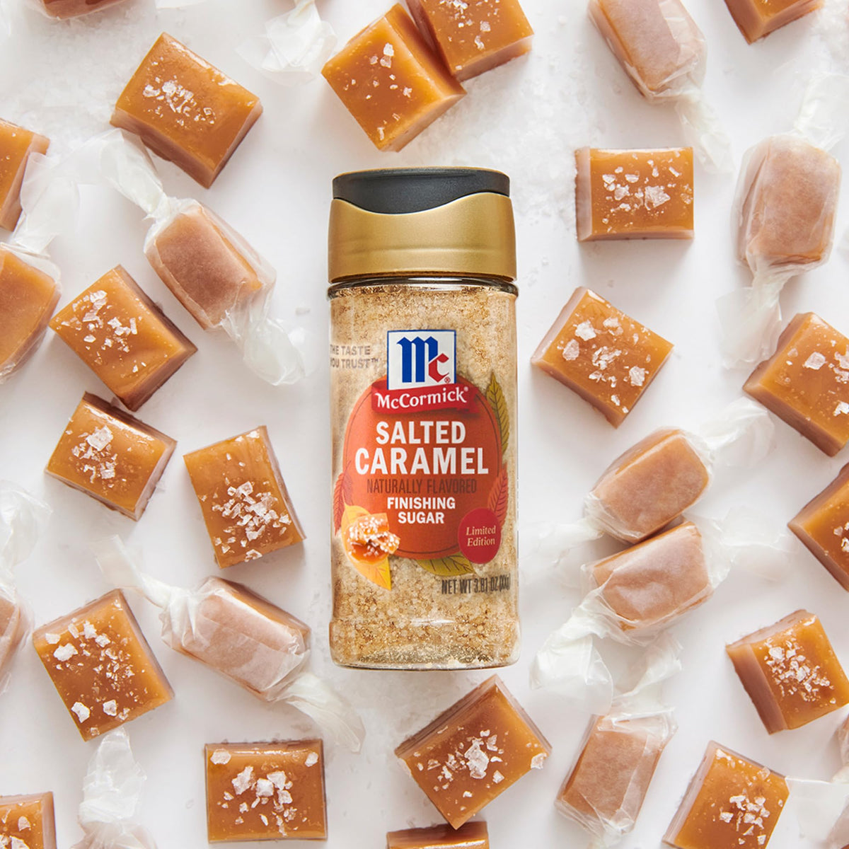 McCormick Finishing Sugar, Pumpkin Spice, Limited Edition, Sweet Blend of Warm Pumpkin Spices, The Perfect Finish for Cookies, Muffins, Pancakes, Bread, and More, 3.66 oz