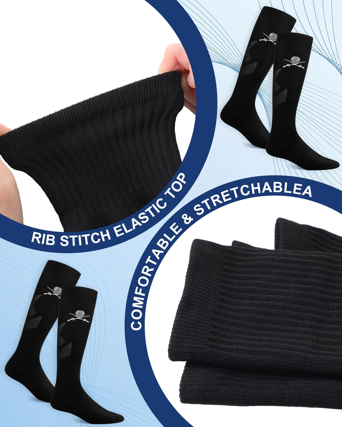 5 Pairs Fencing Socks for Men Youth Novelty Christmas Fencer Gifts