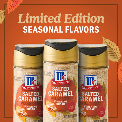 McCormick Finishing Sugar, Pumpkin Spice, Limited Edition, Sweet Blend of Warm Pumpkin Spices, The Perfect Finish for Cookies, Muffins, Pancakes, Bread, and More, 3.66 oz