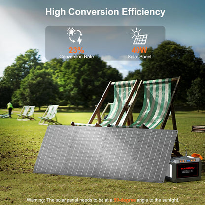 MARBERO 237Wh Solar Generator with Solar Panel Included Portable Power Station 300W Pure Sine Wave with Foldable Solar Panel 60W Set for Camping Outdoor Hiking Fishing Emergency