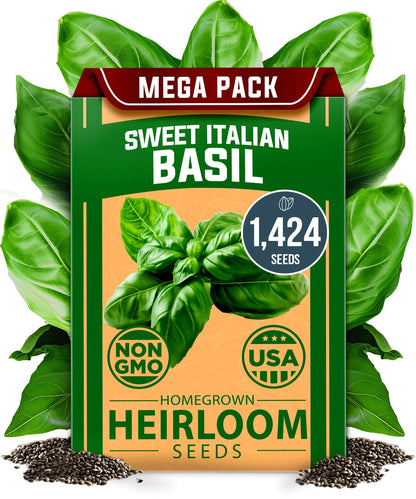 HOME GROWN 𝗨𝗦𝗔 𝗣𝗥𝗘𝗠𝗜𝗨𝗠 Peppermint Seeds Pack – 2,370 𝗡𝗢𝗡-𝗚𝗠𝗢 Heirloom Mint Seeds for Planting. Grow Peppermint Plants in Your Herb Garden Indoors or Outdoors (Mentha x piperita)
