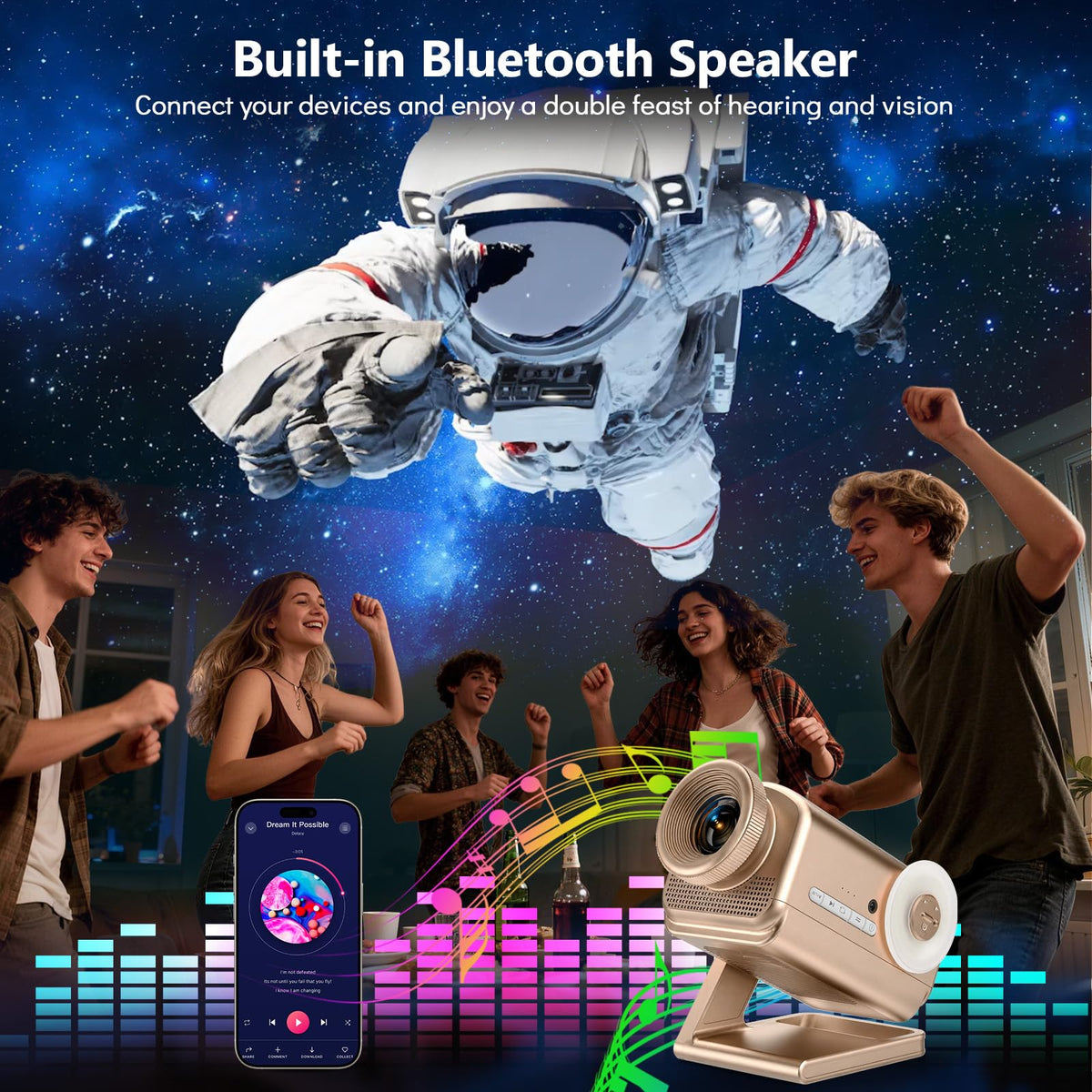 Rossetta 3D Projector with 60 Scenes, Galaxy Star Projector for Room Decor