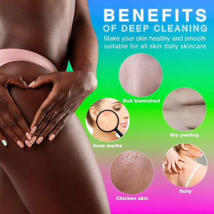 UJFQBH 3 Pieces African Bath Sponge African Net Long Net Bath Sponge Exfoliating Shower Body Scrubber Back Scrubber Skin Smoother,Great for Daily Use (Pink,Yellow,Purple)