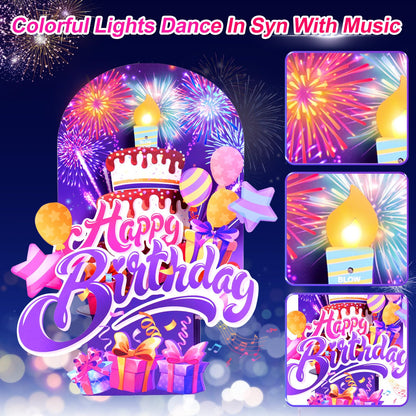 MZD8391 Pop Up Birthday Card with Music, Light, Firework For Men Women