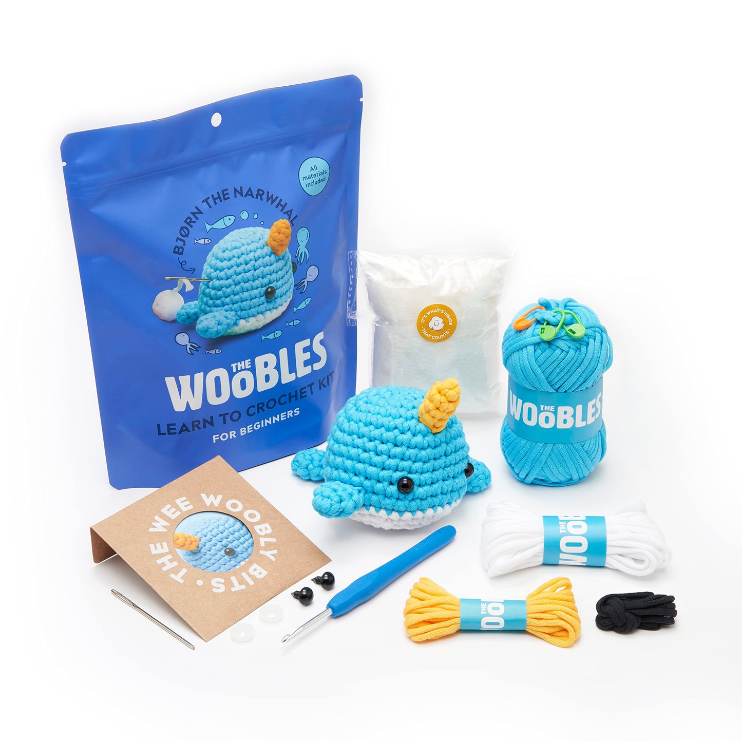 The Woobles Crochet Kit for Beginners - Easy Arts and Crafts Knitting & Crochet Animals Kit As Seen On Shark Tank - Pierre The Penguin