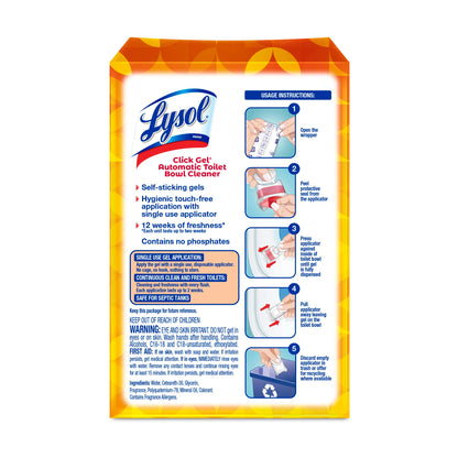 Lysol Click Gel Toilet Bowl Cleaner, Gel Stamp, Lavender, 6 Count