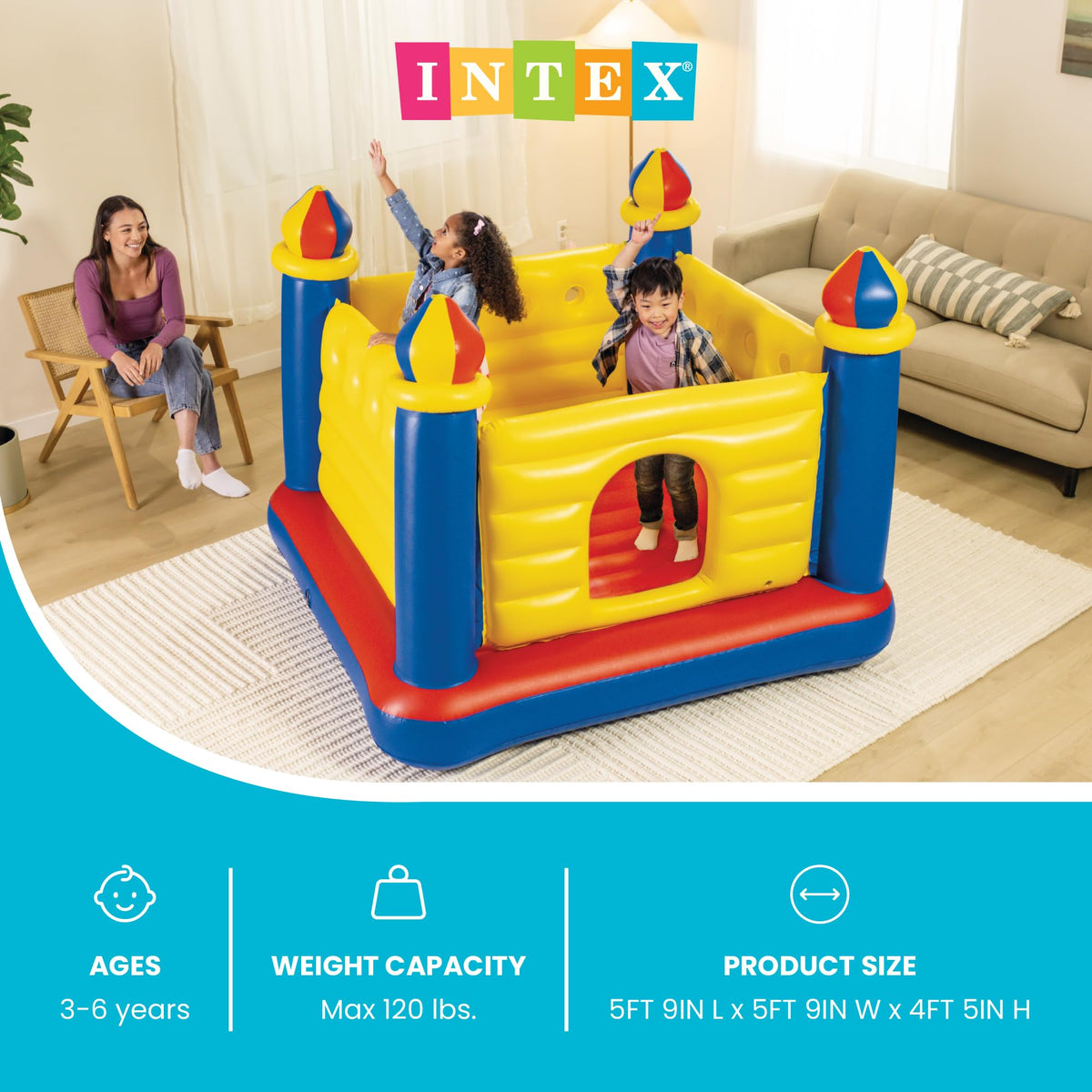 INTEX Jump-O-Lene Inflatable Trampoline Bounce House for Kids Ages 3-6