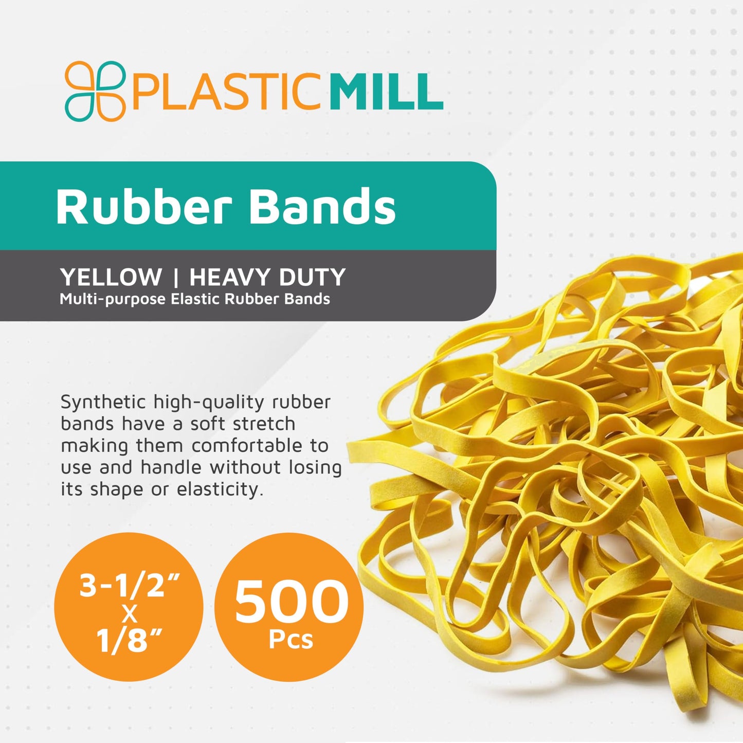 PlasticMill Rubber Bands - #33 Size - Red Rubberbands - 1LB/500 Count