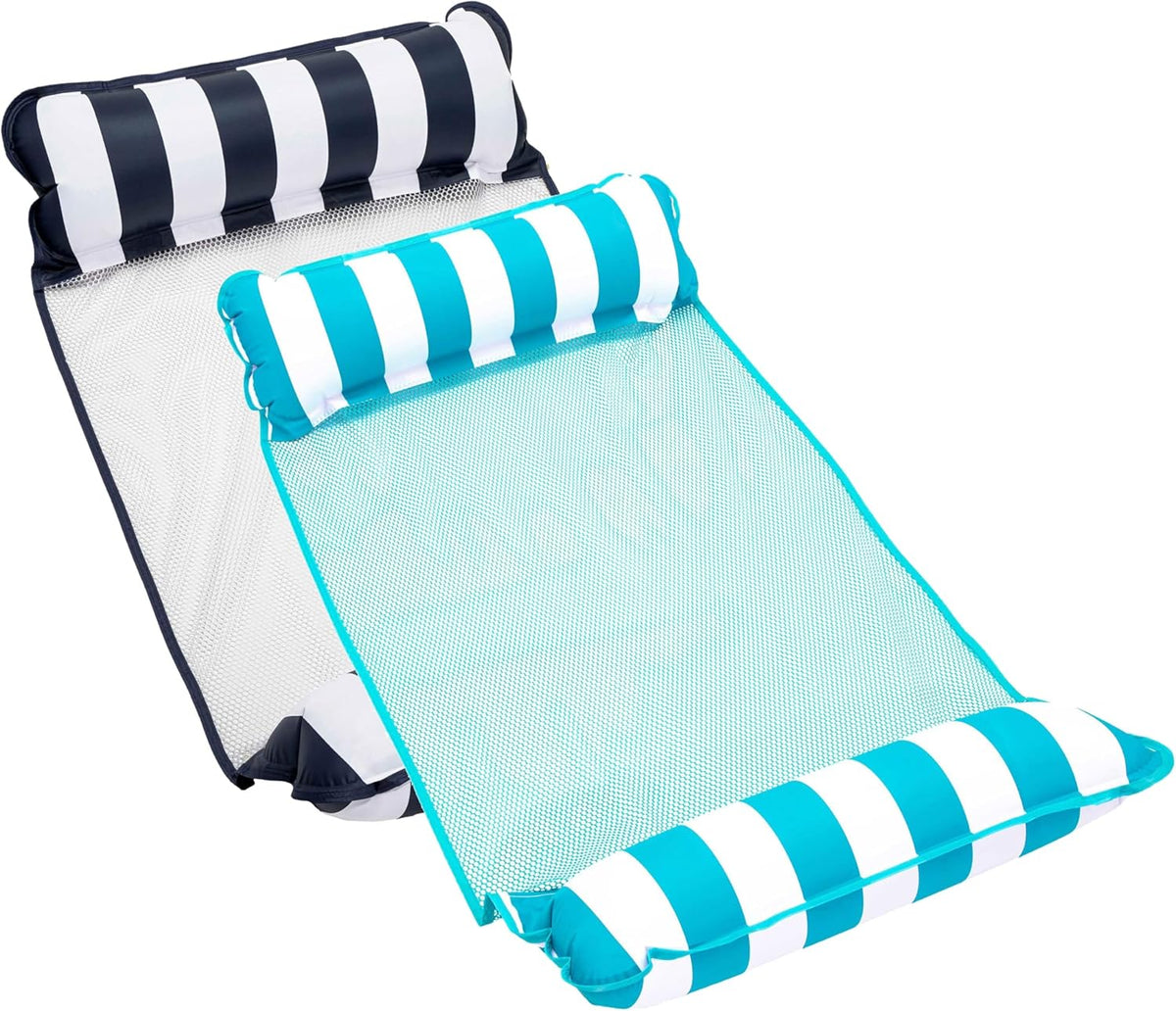 Aqua 4-in-1 Monterey Hammock Pool Float & Water Hammocks – 2-3-4 Multipacks – Multiple Colors/Styles – for Adults and Kids Floating