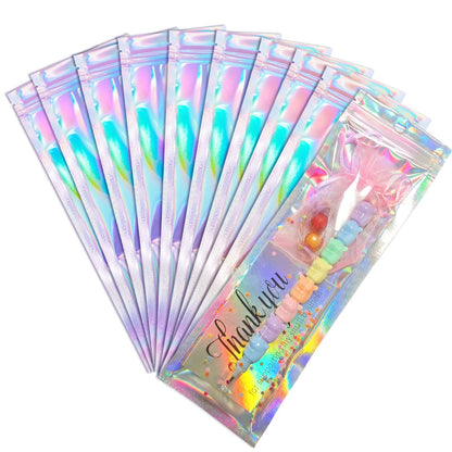 Smell Proof Bags & Resealable Foil Pouch Mylar Sample Bag Great for Party Favor Food Storage (Holographic Color) (50pcs-6x9 inch)