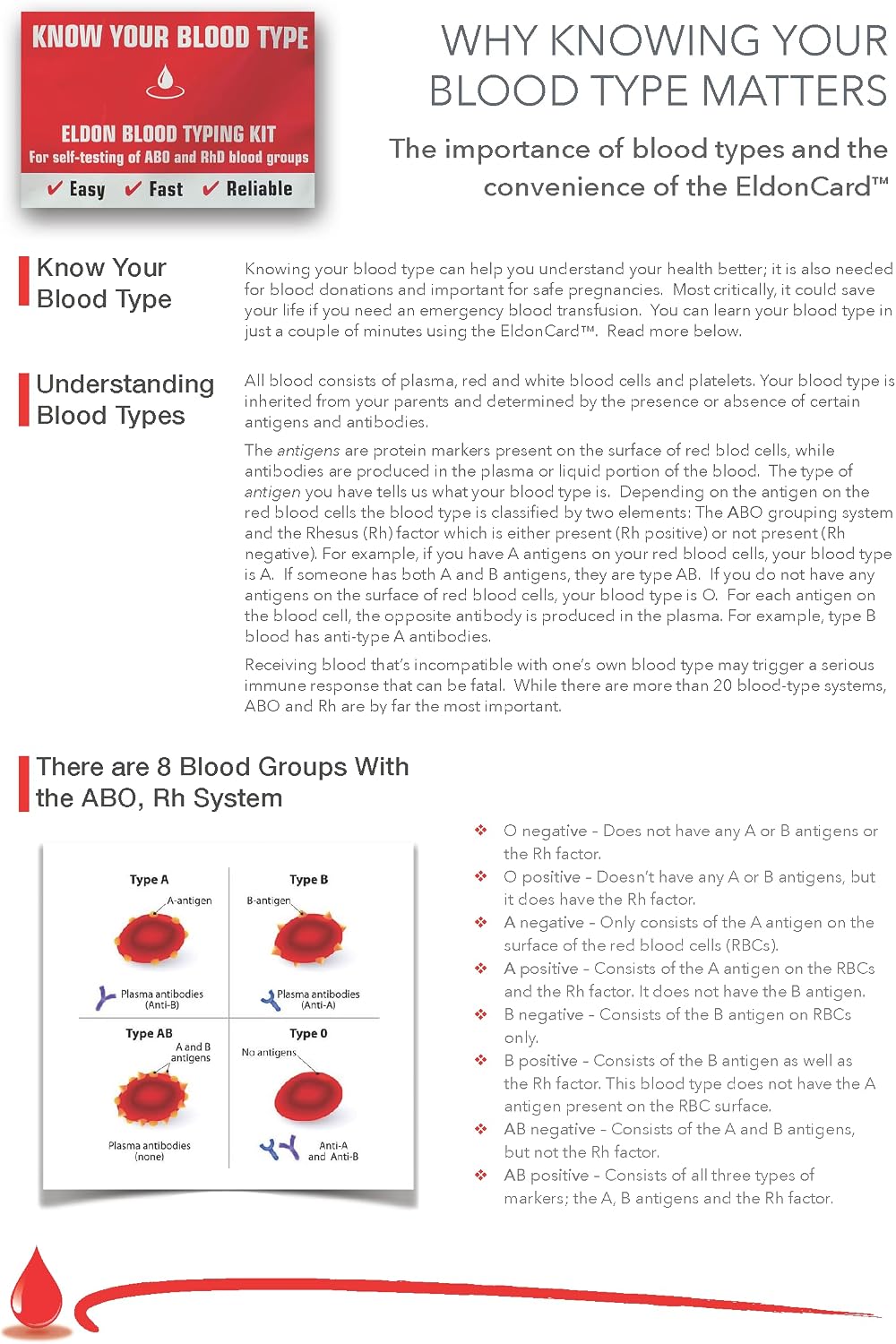 Eldoncard INC Blood Type Test, 1 Pack