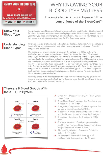 Eldoncard INC Blood Type Test, 1 Pack
