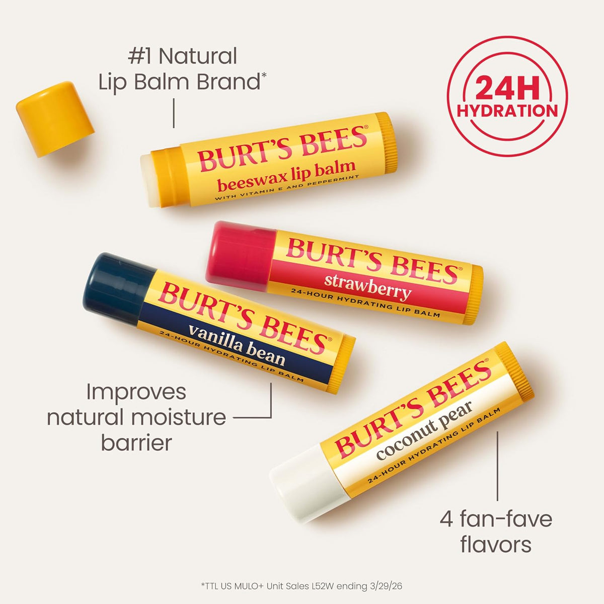 Burt's Bees 100% Natural Moisturizing Lip Balm (Original Beeswax)