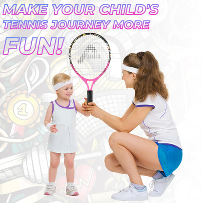 AMA SPORT Kids Tennis Racket for Junior Toddlers Starter Kit 17-25" Tennis Racquet for Girls and Boys with 420D Nylon Shoulder Strap Bag