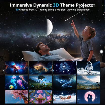 Rossetta 3D Projector with 60 Scenes, Galaxy Star Projector for Room Decor