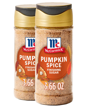 McCormick Finishing Sugar, Pumpkin Spice, Limited Edition, Sweet Blend of Warm Pumpkin Spices, The Perfect Finish for Cookies, Muffins, Pancakes, Bread, and More, 3.66 oz