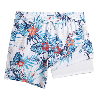 maamgic 2 in 1 Mens Swim Trunks 7 Inch Swim Shorts Swim Suits Board Shorts