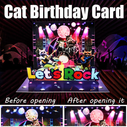 Pop Up Birthday Cards for Men, LED Light & Music Blow The Candle