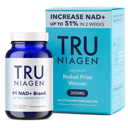 TRU NIAGEN Patented NAD+ Supplement for Anti Aging and Cell Regeneration, 300 mg Niagen, 30 Servings | Supports Cellular Energy, Brain, Muscle | Nicotinamide Riboside (NR) Take 1 Daily | 1 Bottle