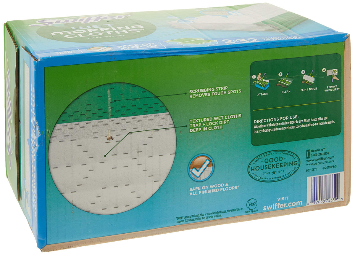 Swiffer Sweeper Wet Mopping Cloth Multi Surface Refills, Mops for Floor Cleaning, Febreze Lavender Scent, 36 Count