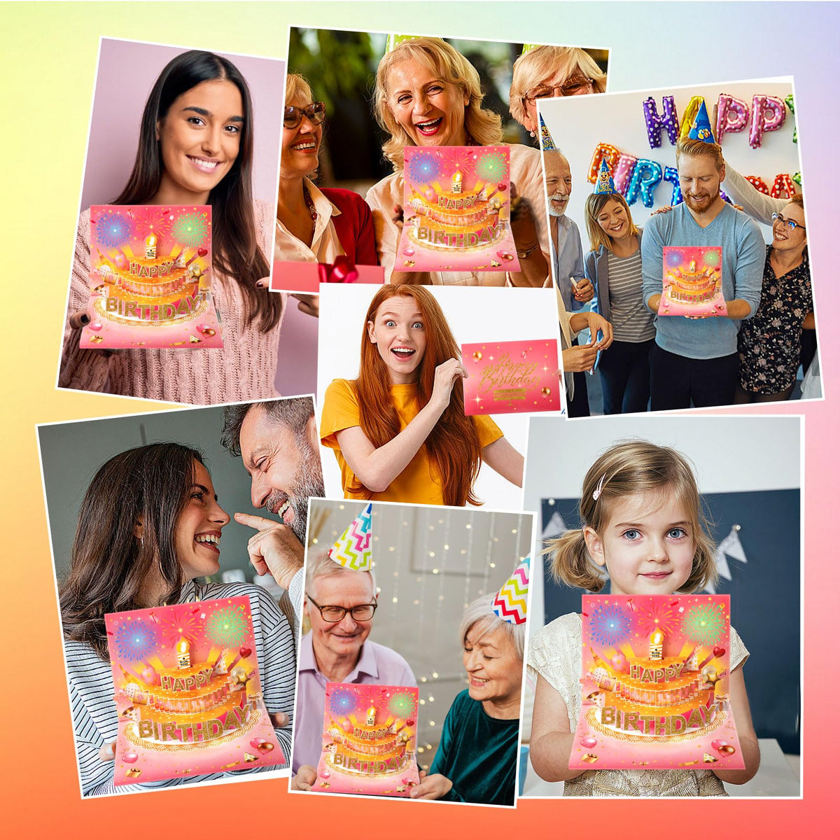 Pop Up Birthday Cards for Men, LED Light & Music Blow The Candle