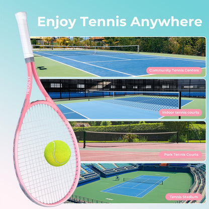 HIRALIY 27-Inch Tennis Racket for Adults with Ball and Carry Bag