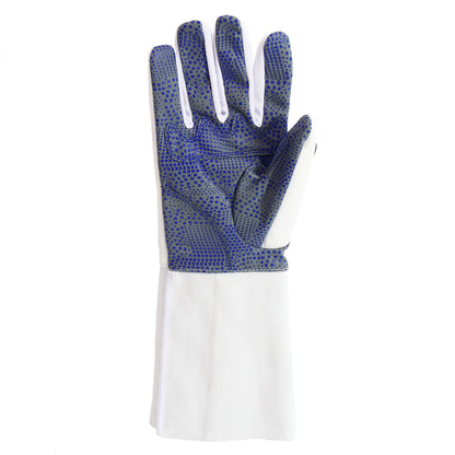 LEONARK Padded Fencing Glove for Foil Epee Sabre, Anti-Slip PU Dot Protective Fencing Bout Practice Glove with Shock Absorbing Pad, Long Forearm Sleeve Design, 1 Pack
