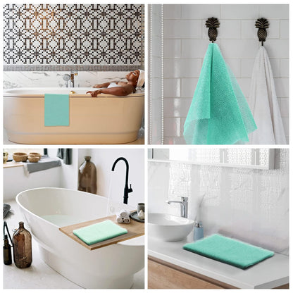 UJFQBH 3 Pieces African Bath Sponge African Net Long Net Bath Sponge Exfoliating Shower Body Scrubber Back Scrubber Skin Smoother,Great for Daily Use (Pink,Yellow,Purple)