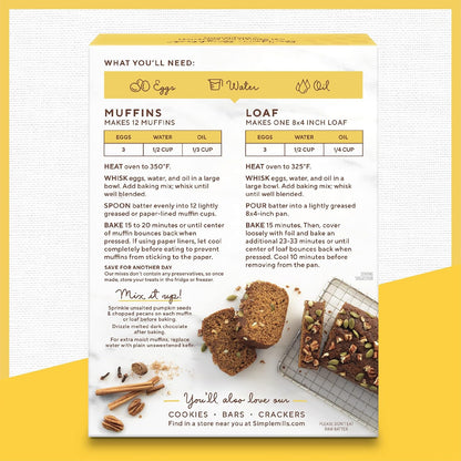 Simple Mills Almond Flour Pumpkin Muffin and Bread Mix, 1pk, 9 oz