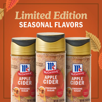 McCormick Finishing Sugar, Pumpkin Spice, Limited Edition, Sweet Blend of Warm Pumpkin Spices, The Perfect Finish for Cookies, Muffins, Pancakes, Bread, and More, 3.66 oz