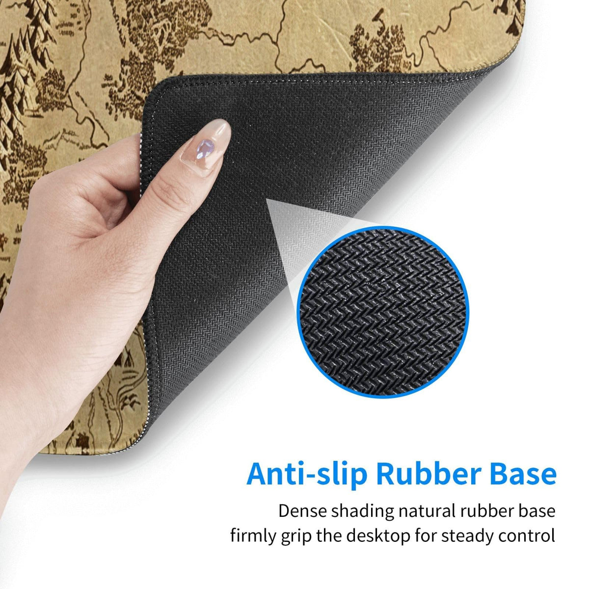 Gaming Mouse Pad, Large Black and Green Line Topographic Mousepad Laptop, Extended Mouse Mat, Long XL Waterproof Keyboard Pads, Big Non-Slip Mousepads for Game Office Home, 31.5 x 11.8 in